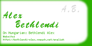 alex bethlendi business card